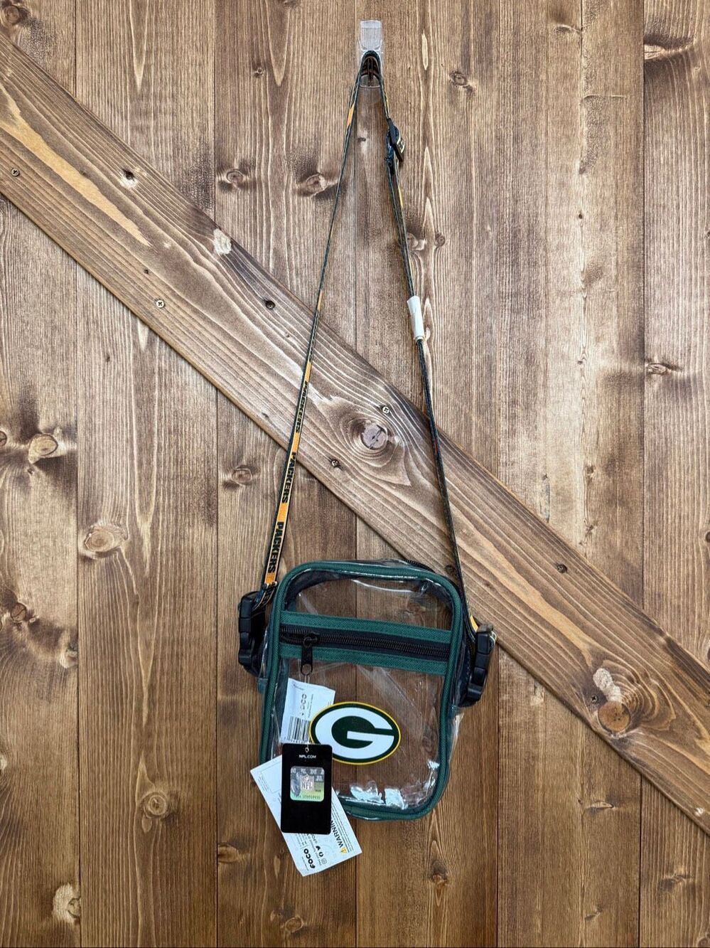Green Bay Packers FOCO Clear Crossbody Stadium Bag NFL Licensed NWT (9247)